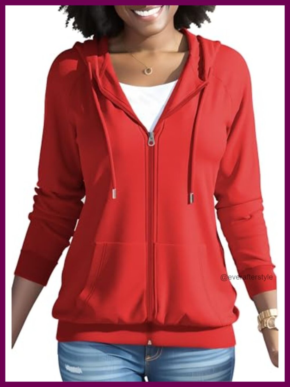 Women's Full Zip Up Hoodie Lightweight Long Sleeve Sweatshirt with Pockets